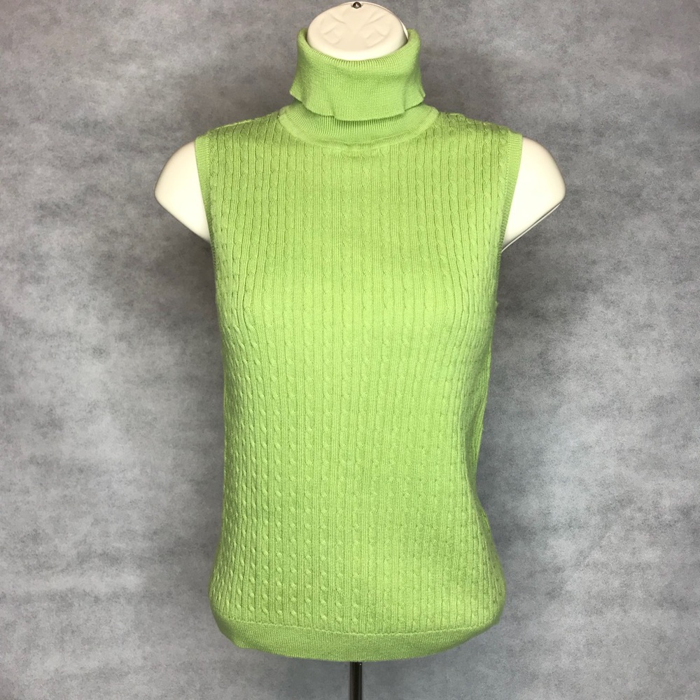Jeanne Pierre Sleeveless Turtleneck Sweater